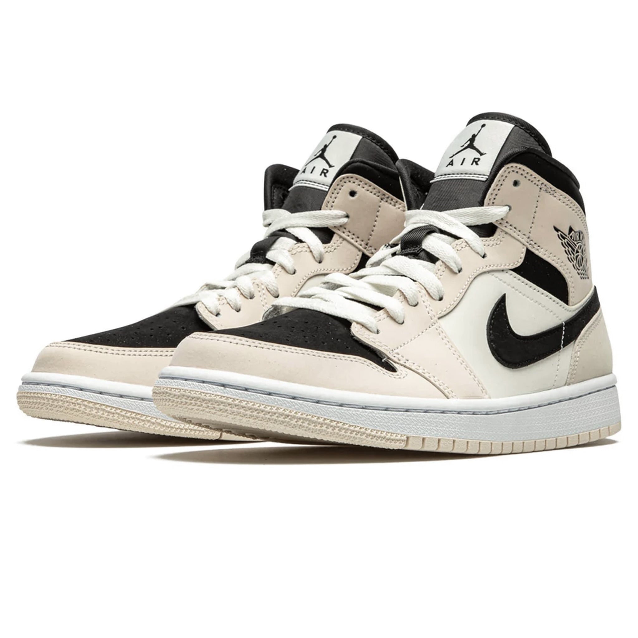 Front side view of Air Jordan 1 Mid Barely Orange (W) BQ6472-800